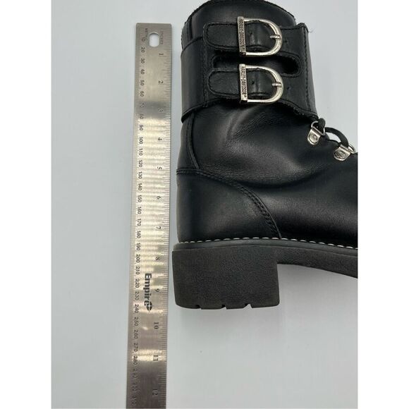 Harley Davidson Double Buckle Leather Lace Up Combat Riding Boot Womens Size 6 - Picture 10 of 14